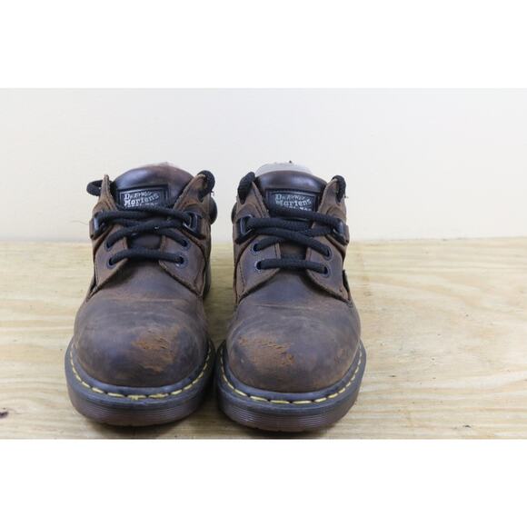Doc Martens Mens 7 Brown Leather Industrial Steel Toe Vintage England View Photo - Picture 2 of 14